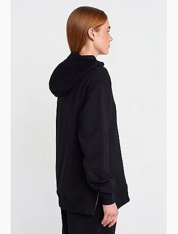 Sudadera con capucha oversize de algodón con cremallera frontal dilvin