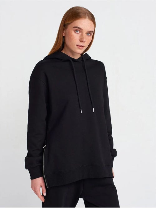 Sudadera con capucha oversize de algodón con cremallera frontal dilvin - Kiabi