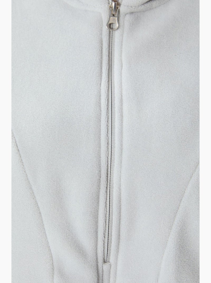 Sudadera con capucha oversize de felpa con media cremallera tommy Gris claro - Kiabi