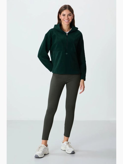 Sudadera con capucha oversize de felpa con media cremallera tommy - Kiabi