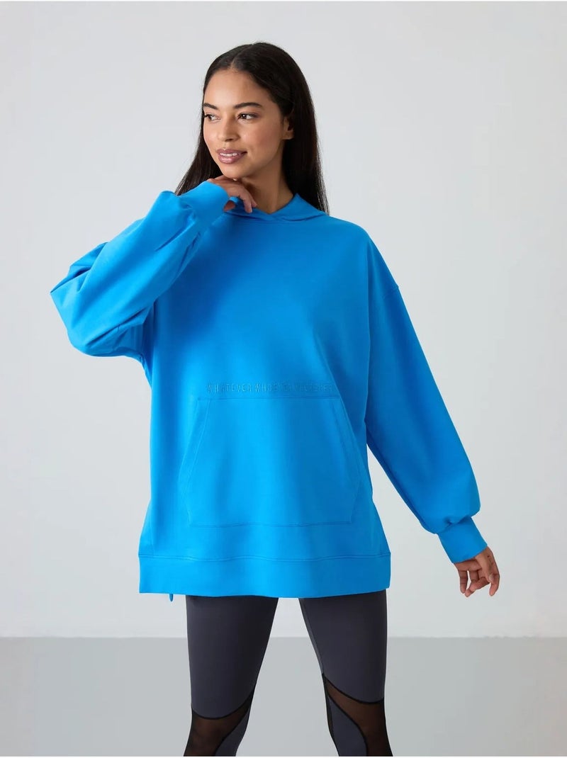 Sudadera con capucha oversize estampada tommy Azul eléctrico - Kiabi