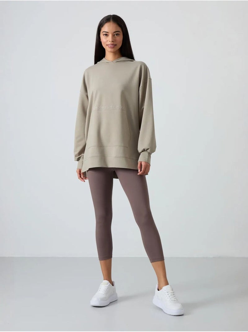 Sudadera con capucha oversize estampada tommy Beige arcilla - Kiabi