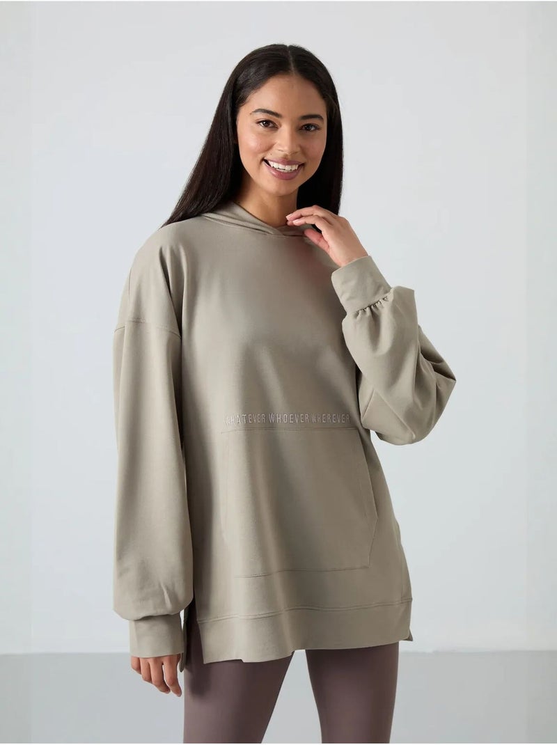 Sudadera con capucha oversize estampada tommy Beige arcilla - Kiabi