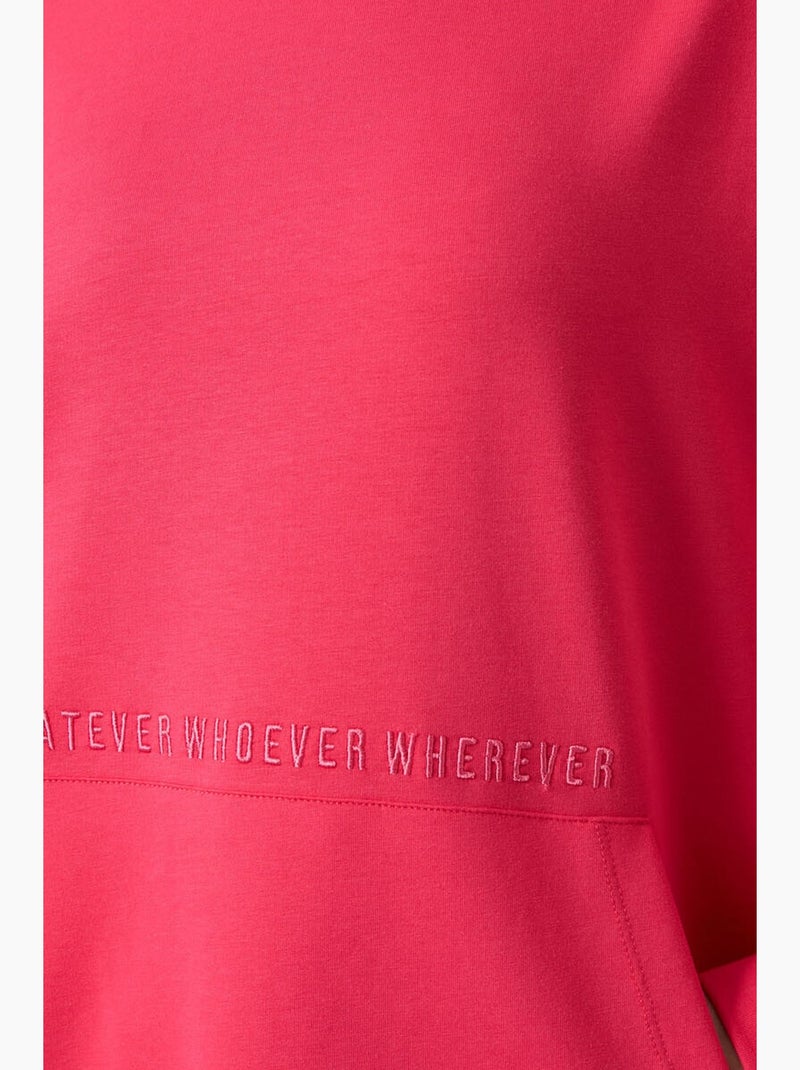 Sudadera con capucha oversize estampada tommy Rosa fluo/Solinotes - Kiabi