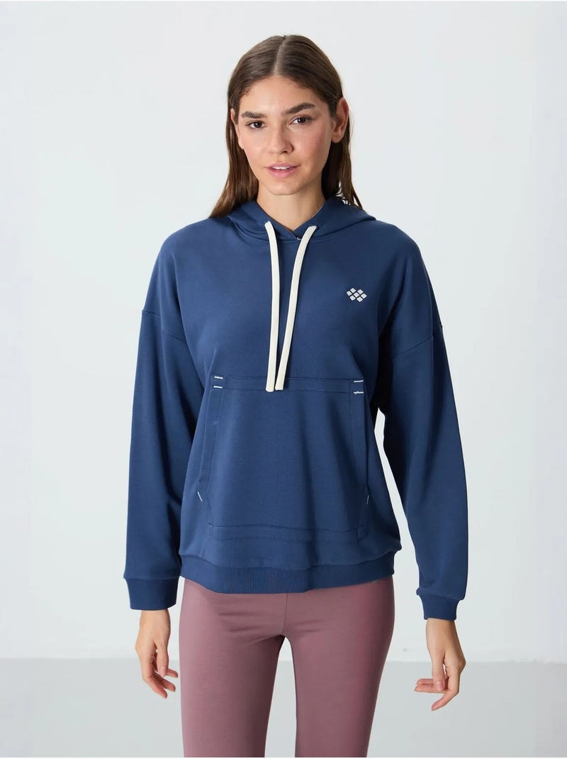 Sudadera con capucha oversize y bolsillo tommy Azul marino - Kiabi