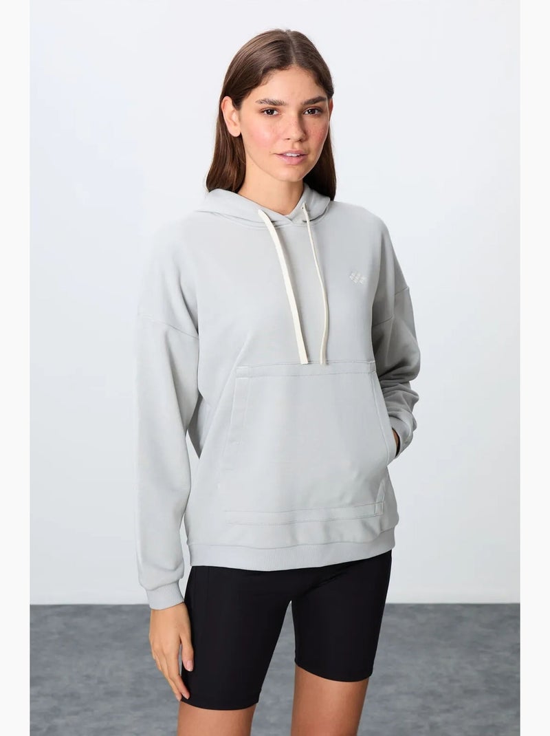 Sudadera con capucha oversize y bolsillo tommy Gris claro - Kiabi