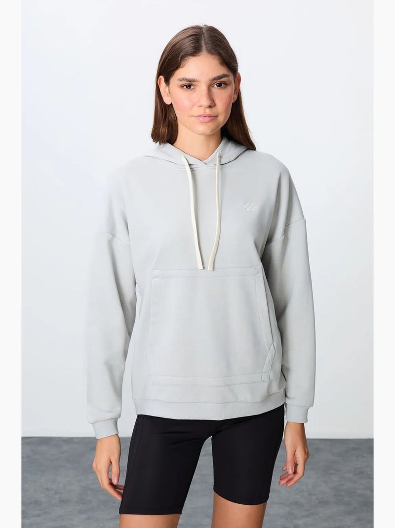 Sudadera con capucha oversize y bolsillo tommy Gris claro - Kiabi