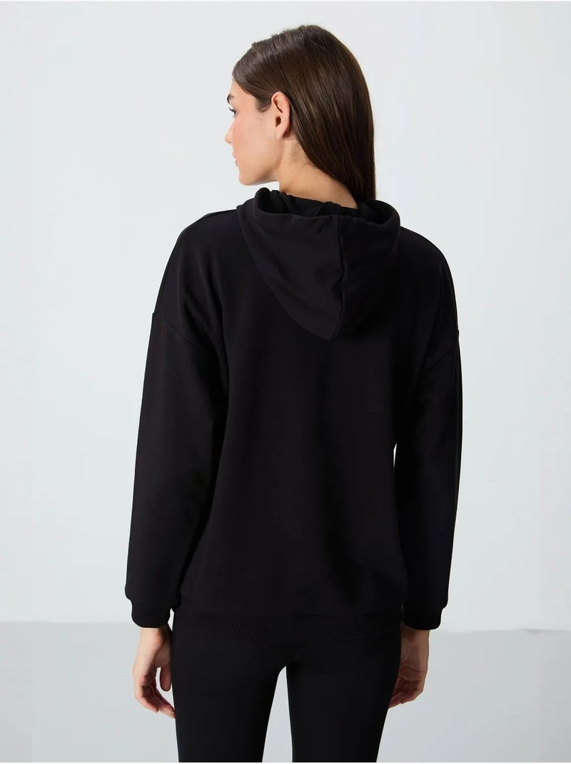 Sudadera con capucha oversize y bolsillo tommy Negro - Kiabi