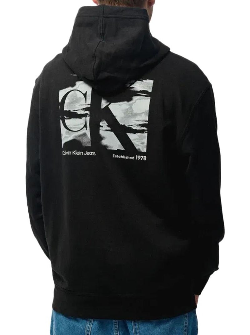Sudadera con Capucha para Hombre Calvin Klein Jeans con Logo Grande Negro - Kiabi