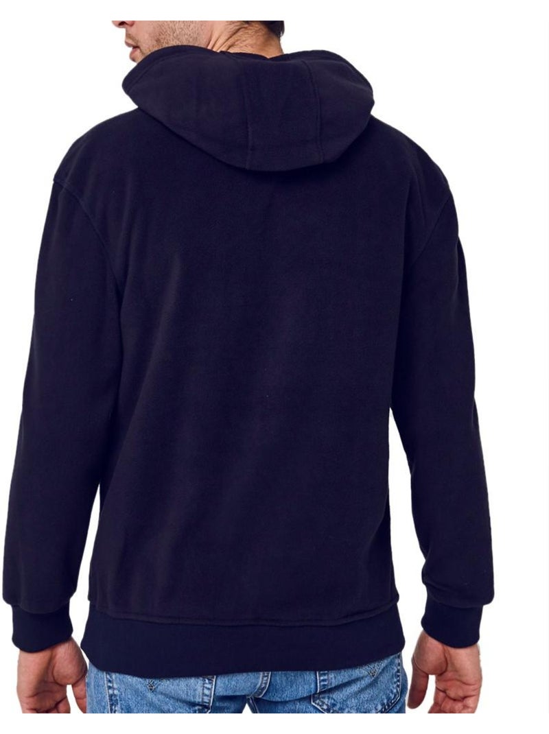 Sudadera con capucha para hombre Schott Micro Polar Azul marino - Kiabi