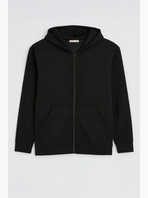 Sudadera con capucha para mujer con cremallera frontal mixray - Kiabi Sudadera con capucha para mujer con cremallera frontal mixray - Kiabi