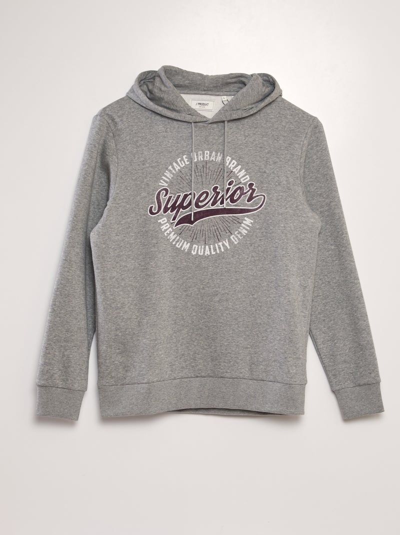 Sudadera con capucha 'Produkt' GRIS - Kiabi