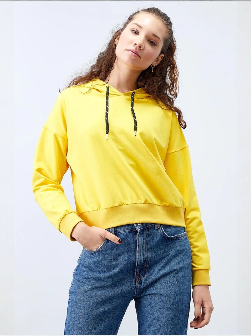 Sudadera con capucha relaxed con detalle de cordón tommy Amarillo limón - Kiabi