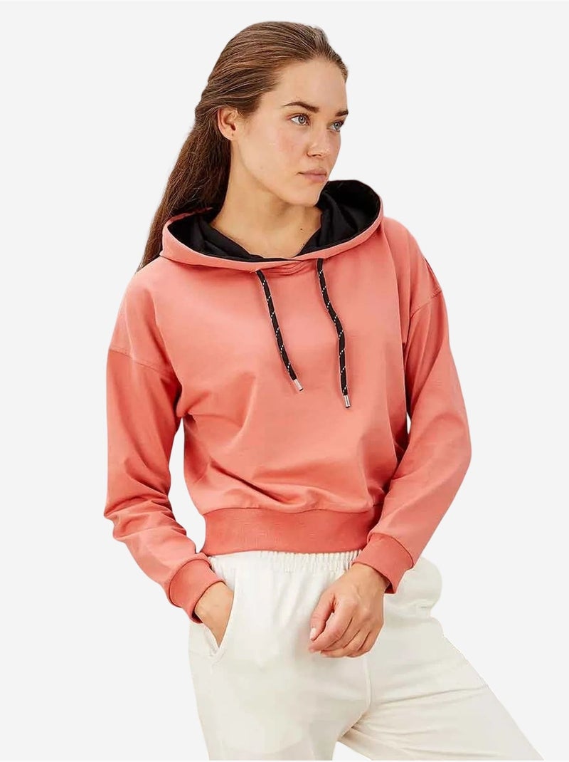 Sudadera con capucha relaxed con detalle de cordón tommy Naranja claro - Kiabi
