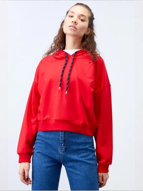 Sudadera con capucha relaxed con detalle de cordón tommy - Kiabi