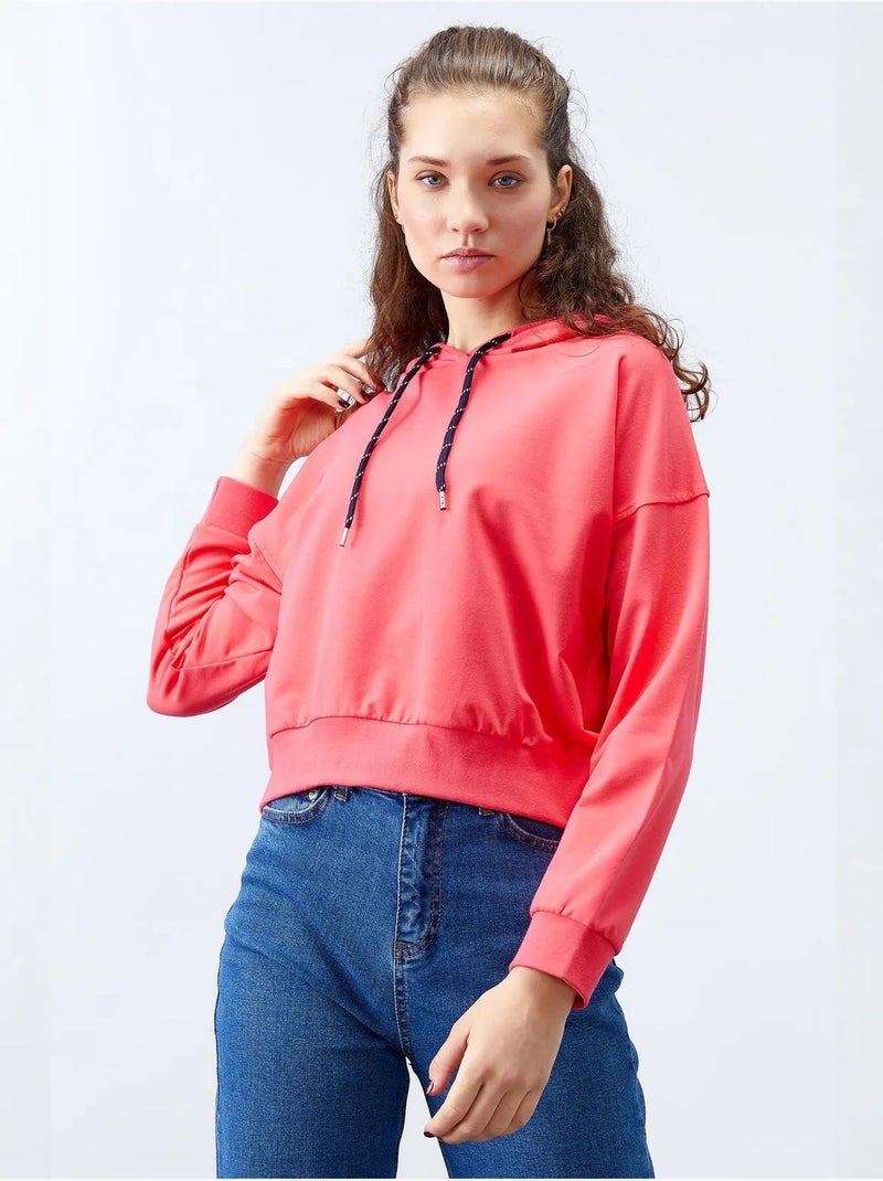 Sudadera con capucha relaxed con detalle de cordón tommy Rosa fluo/Solinotes - Kiabi