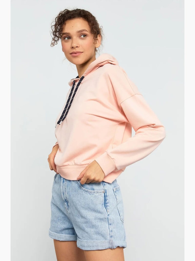 Sudadera con capucha relaxed con detalle de cordón tommy Rosa pálido - Kiabi