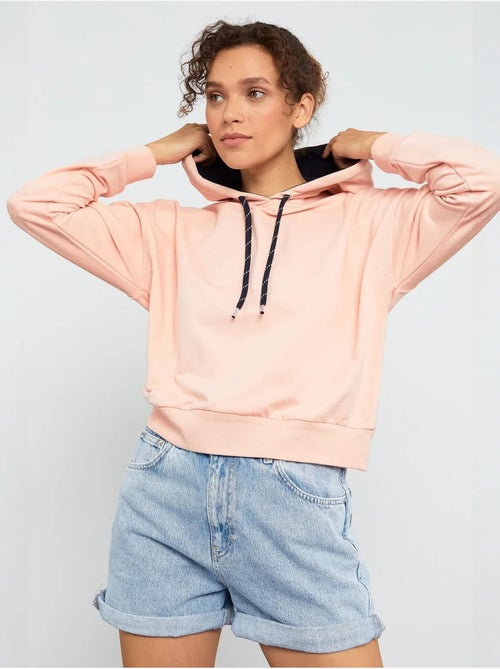 Sudadera con capucha relaxed con detalle de cordón tommy - Kiabi Sudadera con capucha relaxed con detalle de cordón tommy - Kiabi