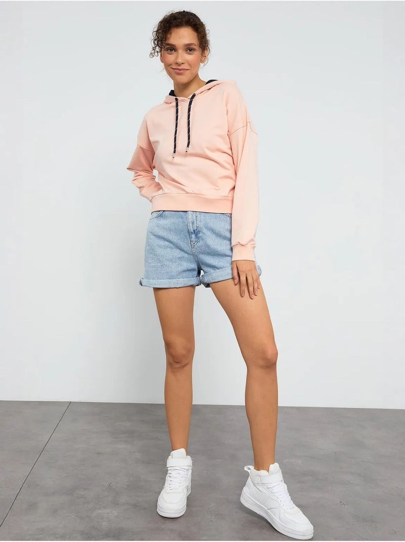 Sudadera con capucha relaxed con detalle de cordón tommy Rosa pálido - Kiabi