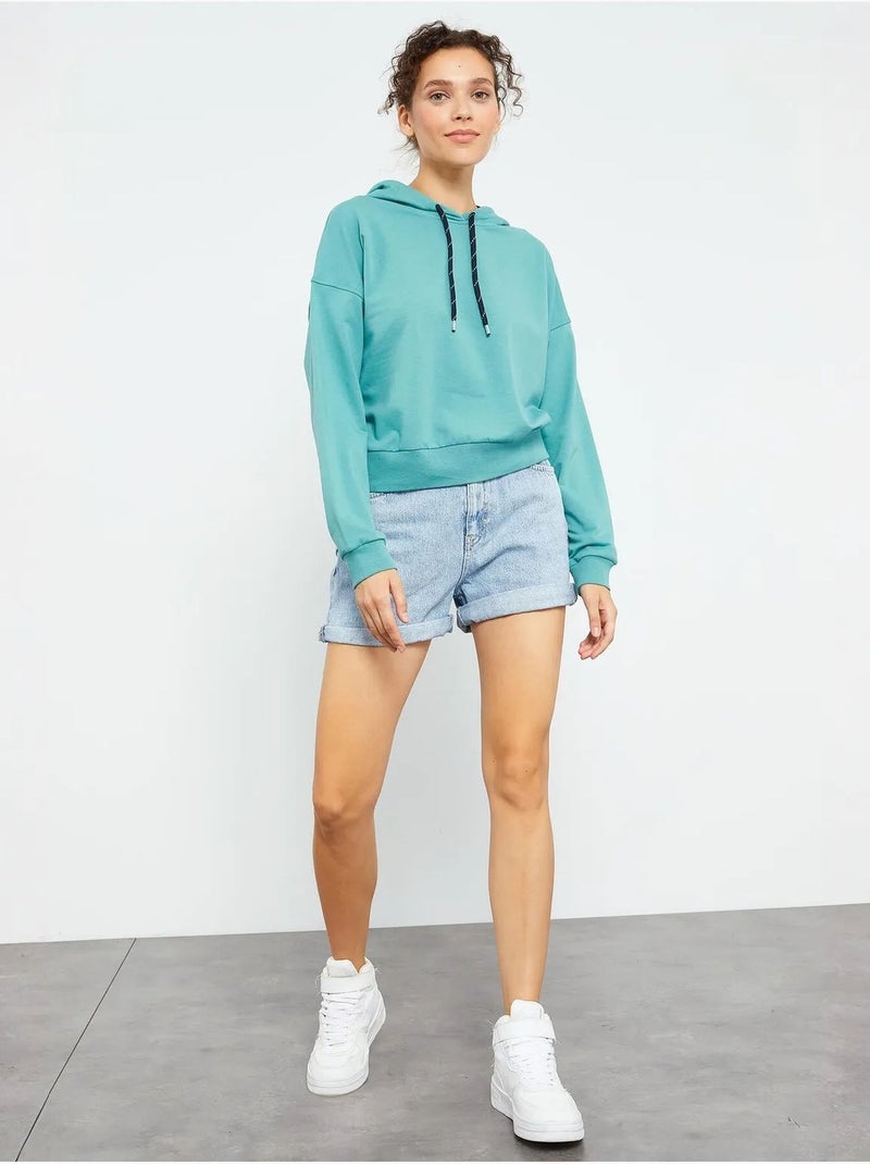 Sudadera con capucha relaxed con detalle de cordón tommy Verde menta - Kiabi