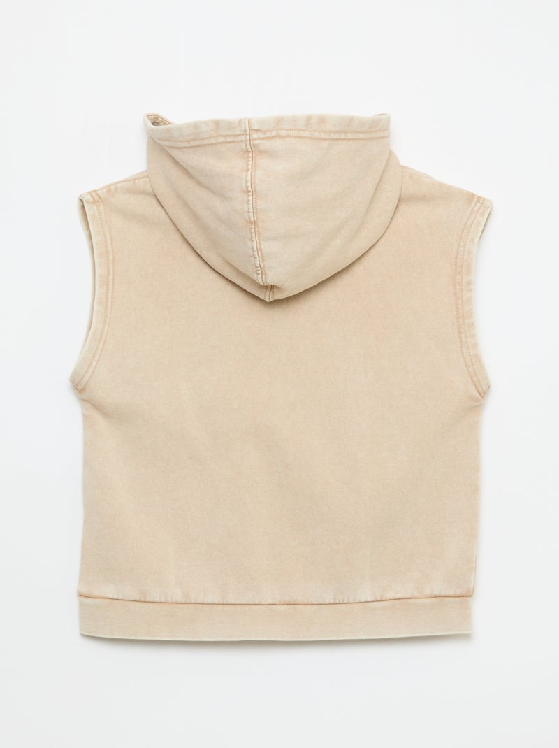 Sudadera con capucha sin mangas Beige - Kiabi