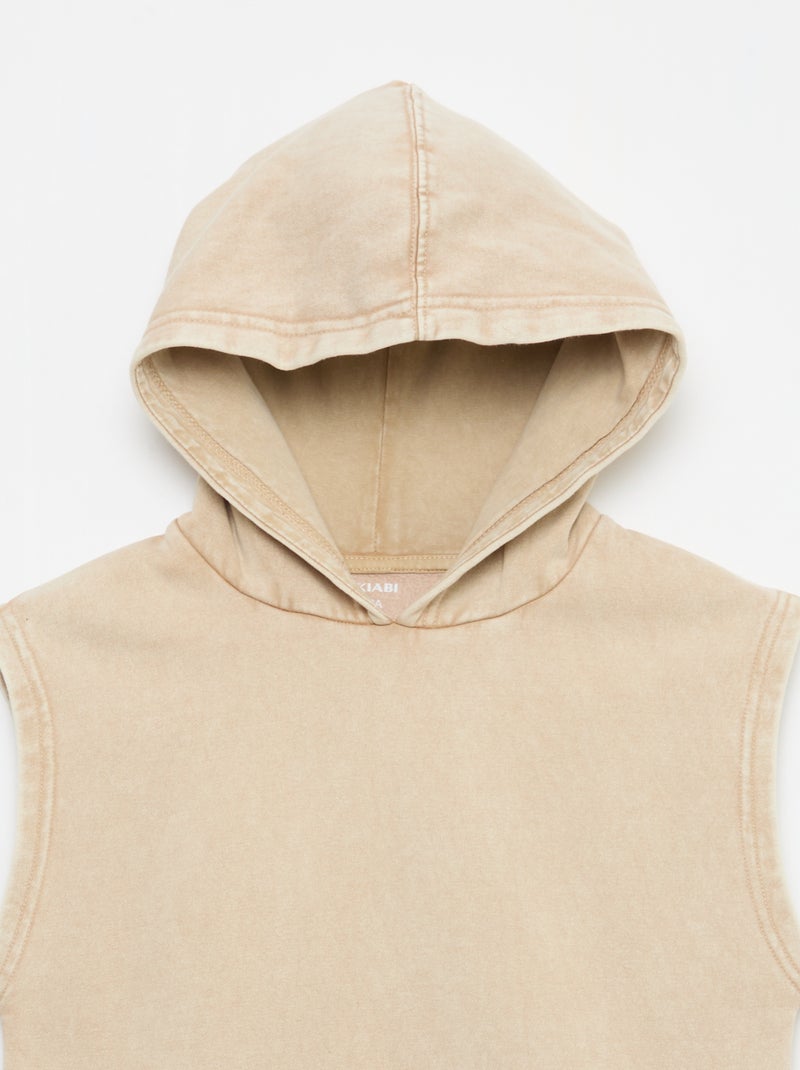 Sudadera con capucha sin mangas Beige - Kiabi