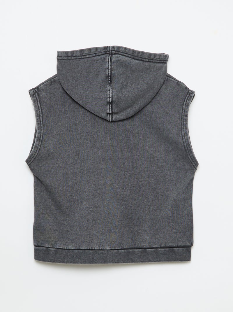 Sudadera con capucha sin mangas Gris - Kiabi