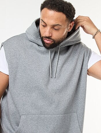 Sudadera con capucha sin mangas y bolsillo canguro