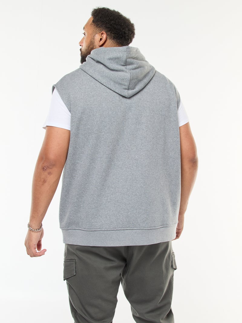 Sudadera con capucha sin mangas y bolsillo canguro Gris - Kiabi