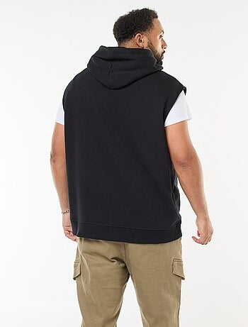 Sudadera con capucha sin mangas y bolsillo canguro