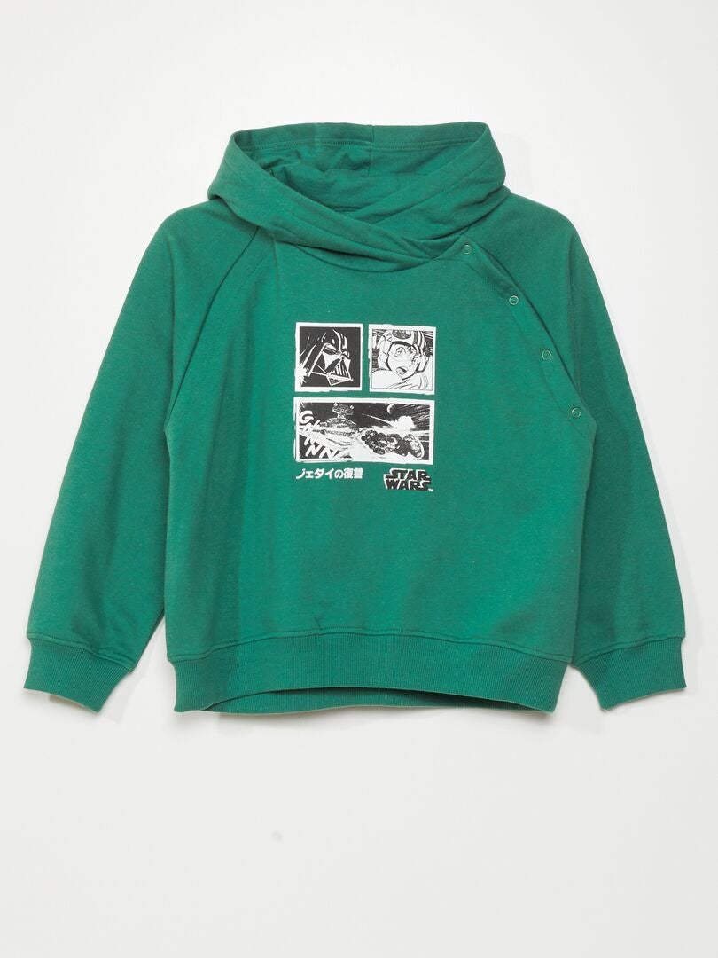 Sudadera Con Capucha Star Wars Para Niño - Color Gris, Talla Large, Manga Larga, 50% Algodón