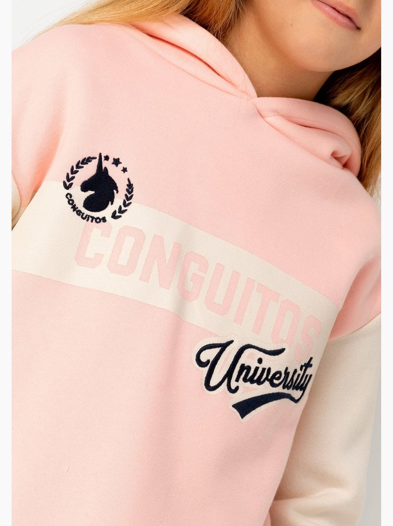 Sudadera con Capucha Universitaria Rosa de Niña Rosa - Kiabi