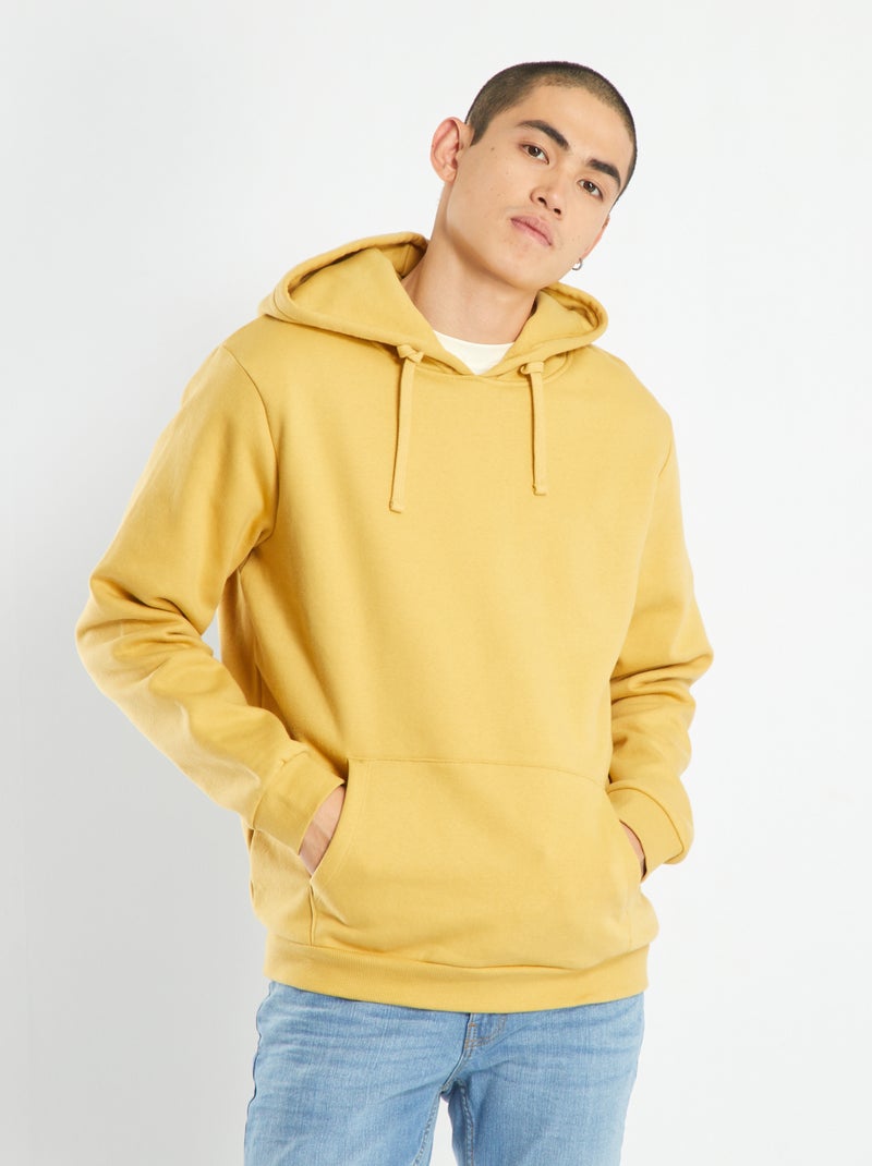 Sudadera con capucha y bolsillo canguro AMARILLO - Kiabi