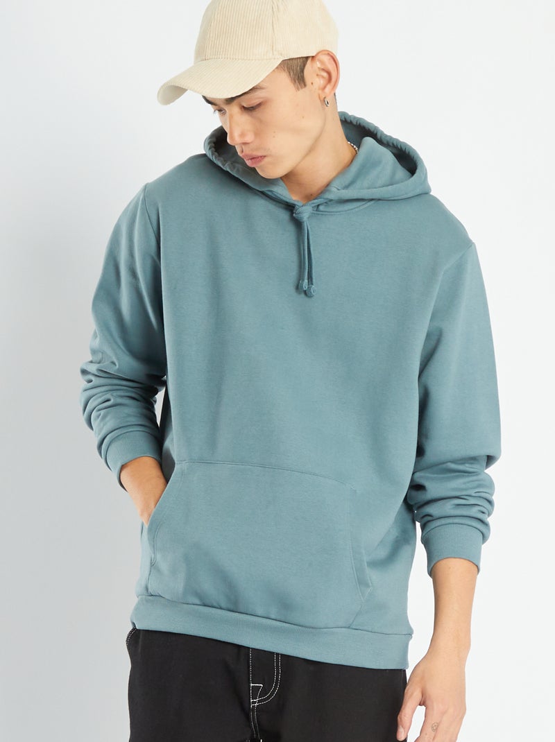 Sudadera con capucha y bolsillo canguro AZUL - Kiabi