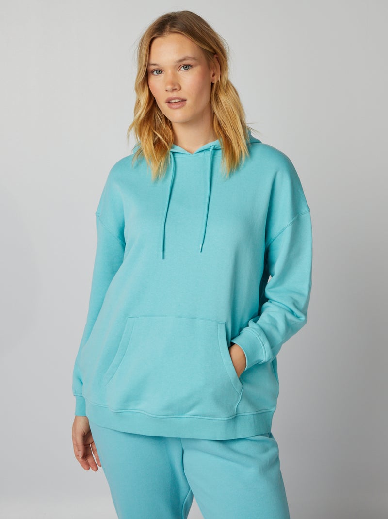 Sudadera con capucha Lingwu en azul cobalto con ribete sudoroso