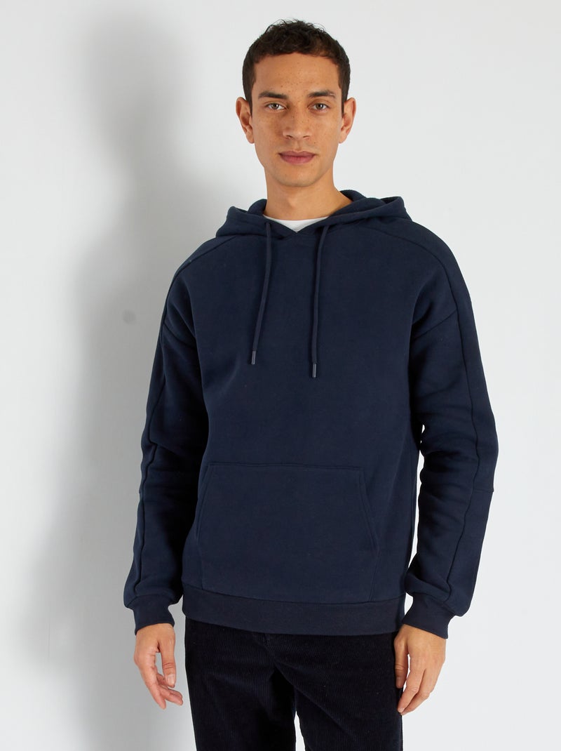 Sudadera con capucha y bolsillo canguro AZUL - Kiabi