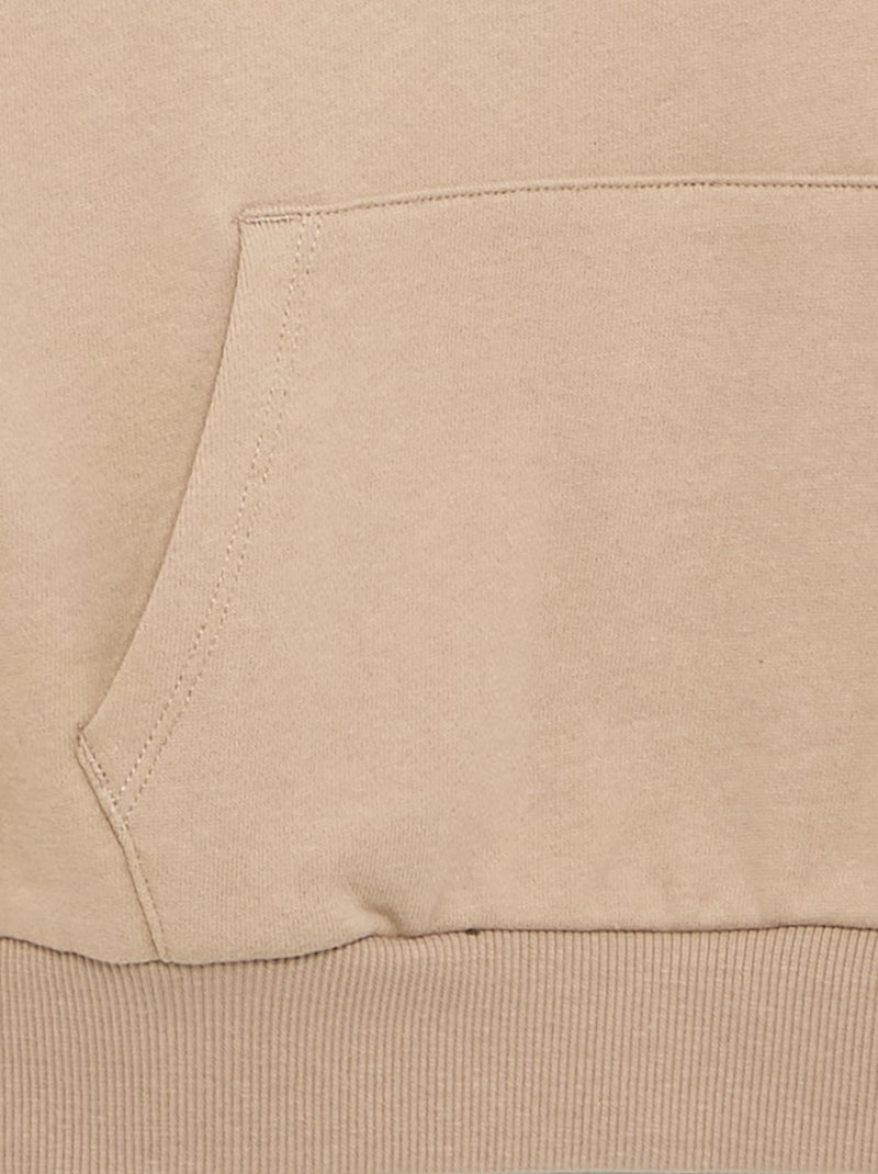 Sudadera con capucha y bolsillo canguro Beige - Kiabi