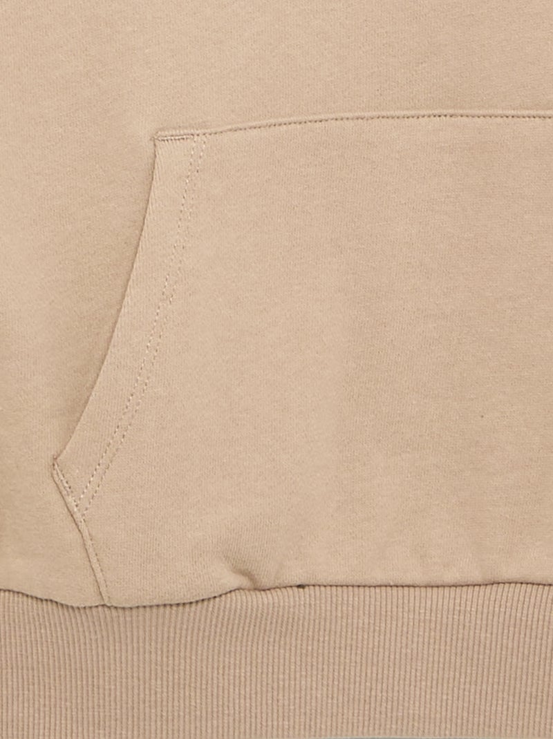 Sudadera con capucha y bolsillo canguro Beige - Kiabi