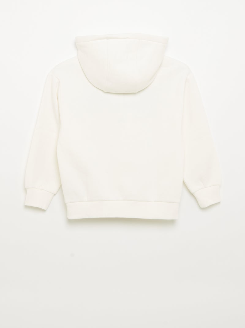 Sudadera con capucha y bolsillo canguro Blanco - Kiabi