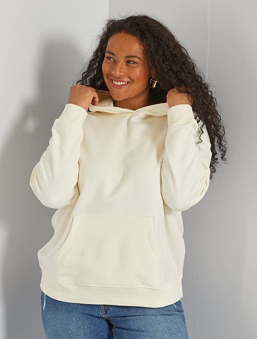 Sudadera con capucha y bolsillo canguro - BLANCO - Kiabi - 13.00€