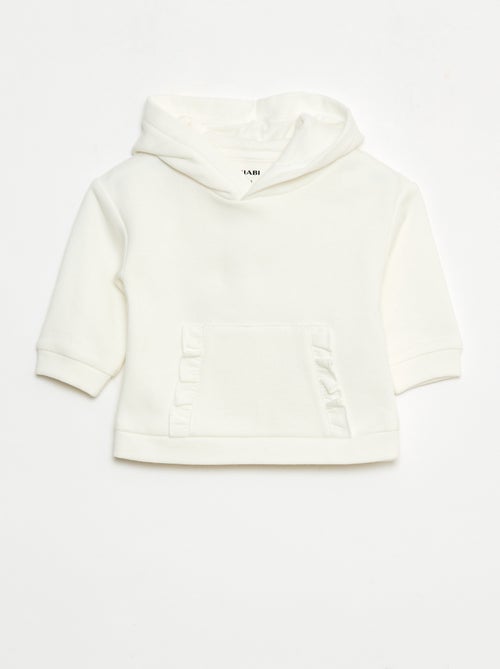 Sudadera con capucha y bolsillo canguro con volante - Kiabi