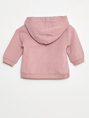 Sudadera con capucha y bolsillo canguro con volante