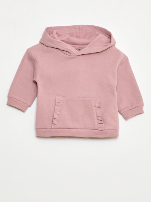 Sudadera con capucha y bolsillo canguro con volante - Kiabi