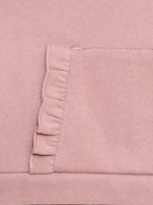 Sudadera con capucha y bolsillo canguro con volante - Kiabi