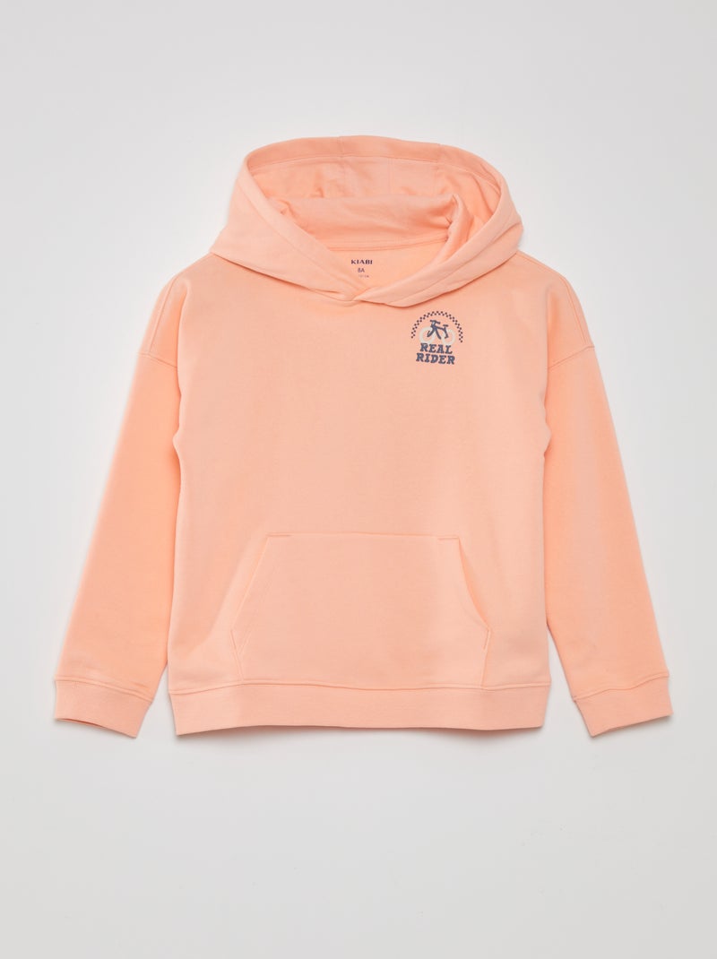 Sudadera con capucha y bolsillo canguro efecto loose NARANJA - Kiabi