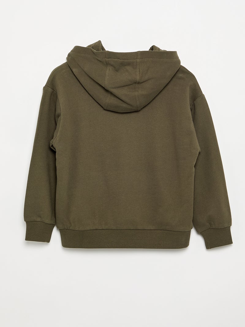 Sudadera con capucha y bolsillo canguro Kaki - Kiabi