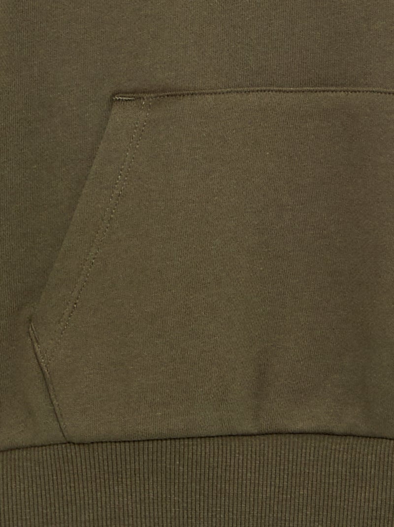 Sudadera con capucha y bolsillo canguro Kaki - Kiabi