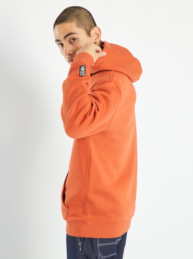Sudadera con capucha y bolsillo canguro naranja - Kiabi