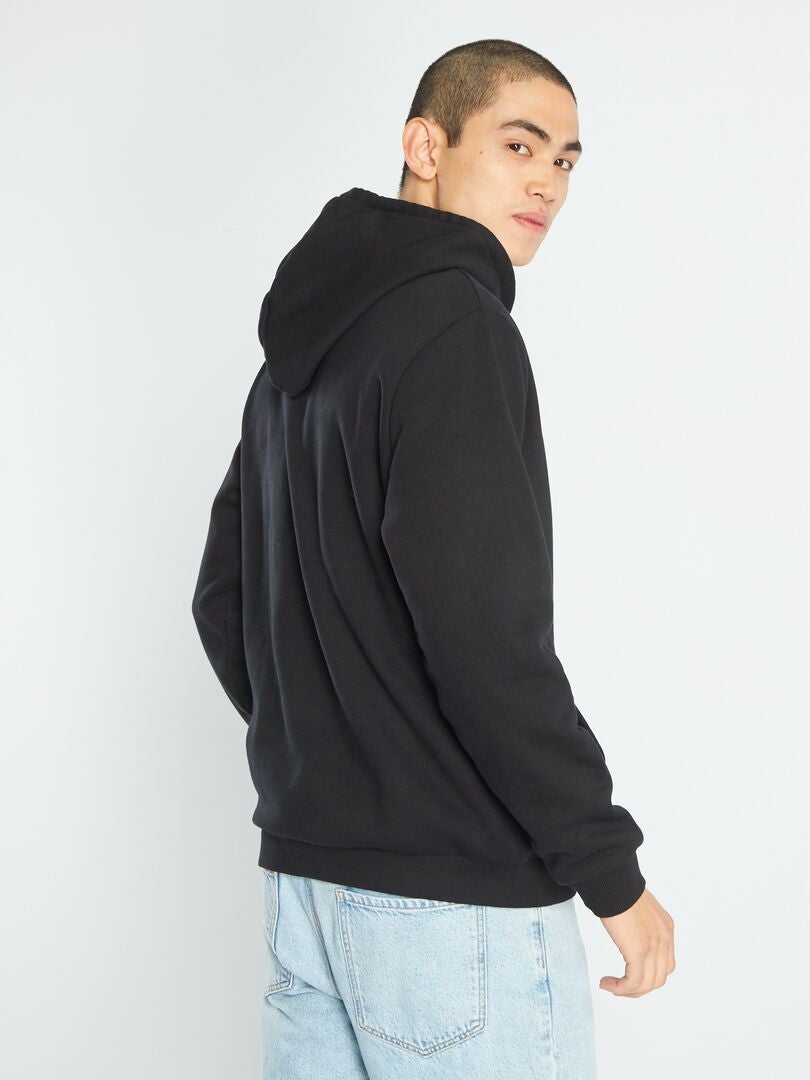 Sudadera con capucha y bolsillo canguro Negro - Kiabi