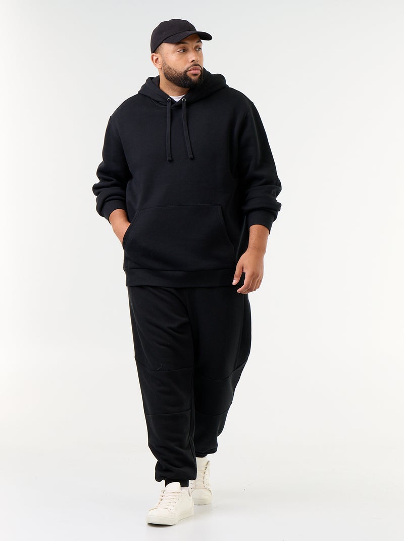 Sudadera con capucha y bolsillo canguro Negro - Kiabi